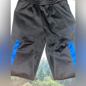 Black/Blue Champion Performance sweatpants Kids Medium